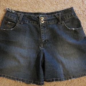 Dark vintage distressed comfy stretch shorts